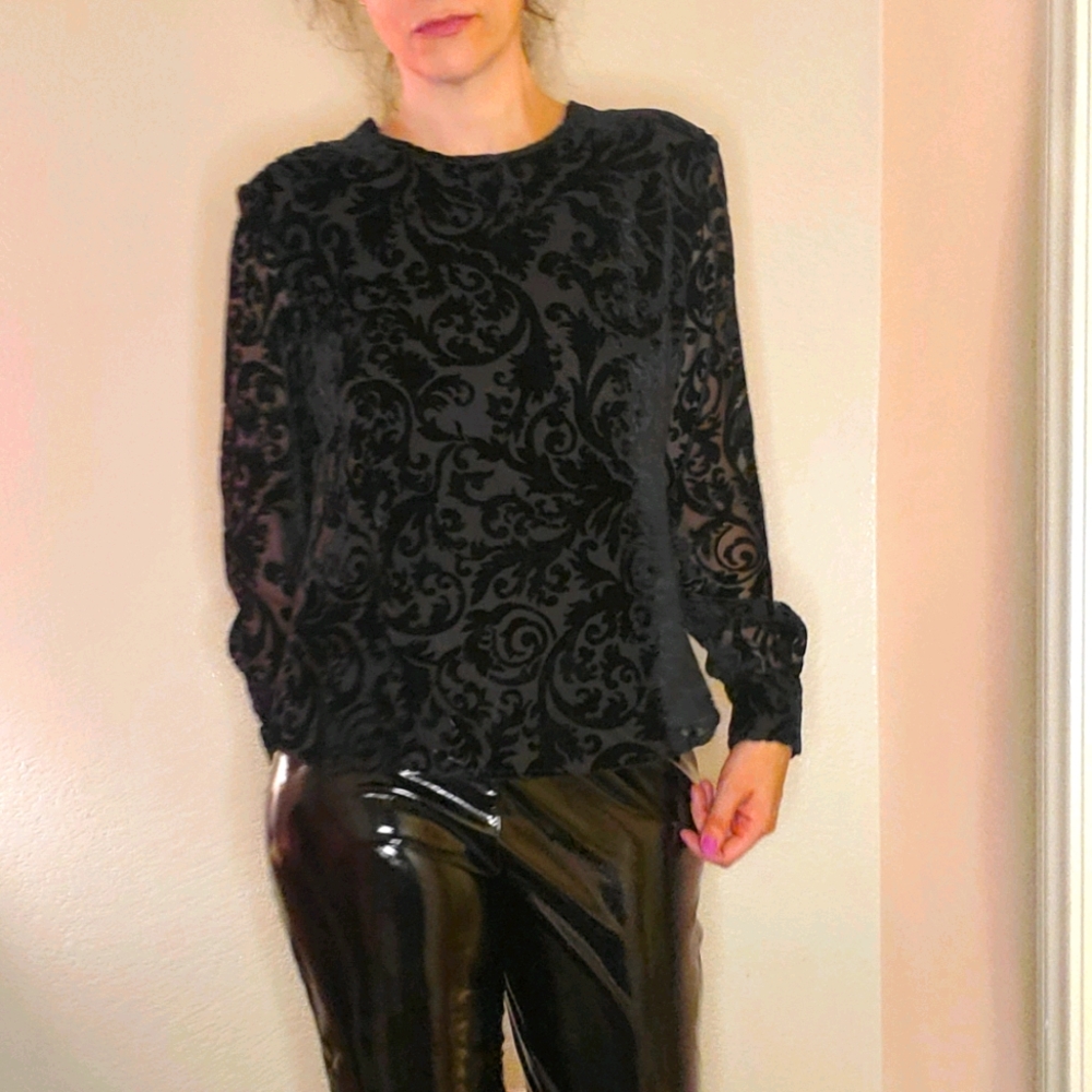 Vintage 10 M Talbot's damask burnout Halloween top
